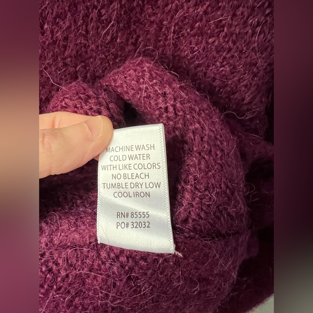 Pistola Carlen Mock Neck Oversize Sweater Size Small in Aubergine New - Picture 7 of 8